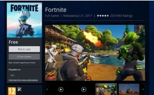 El nuevo ícono de Fortnite en la PS Store.