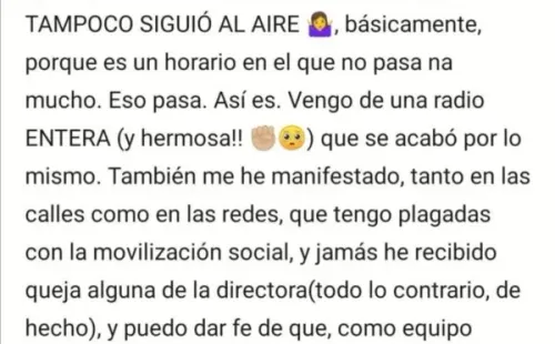 Segunda parte del texto de Berni Traub a Héctor Morales.