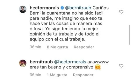 Las reacciones e intercambios finales deBerni Traub a Héctor Morales.