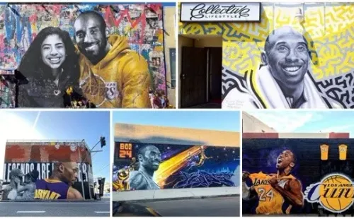 Pese a las violentas protestas por el asesinato de George Floyd, los murales callejeros dedicados a Kobe Bryant y su hija Gianna se mantuvieron intactos