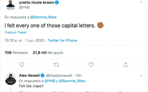 Yvette Nicole Brown reaccionando a la publicación de Samantha Ware sobre Lea Michele.