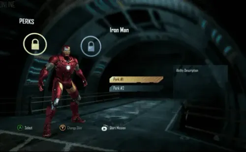 The Avengers menú del juego cancelado