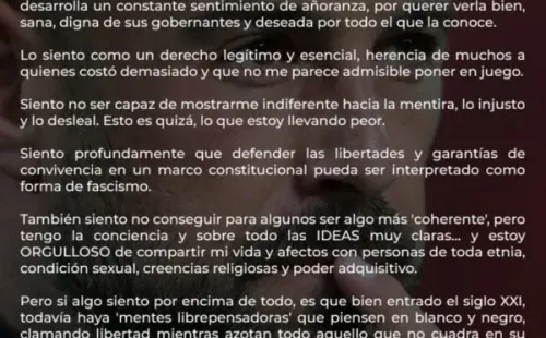 La carta de Pepe Reina en medio de la polémica.