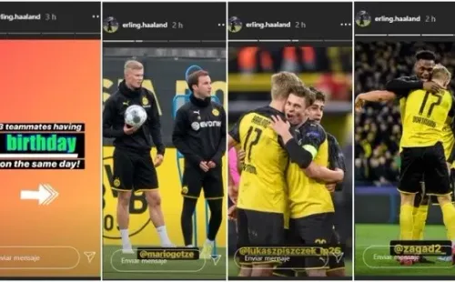 El delantero noruego Erling Haaland saludó a tres compañeros de equipo que nacieron un 3 de junio: Götze, Piszczek y Zagadou