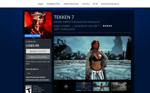 Tekken 7 a $7.765 en PS4