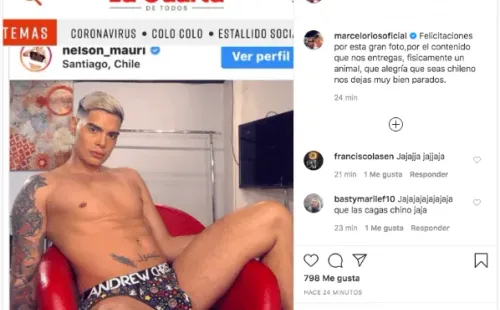 La imagen de Nelson Mauri, que compartió Marcelo Chino Ríos.