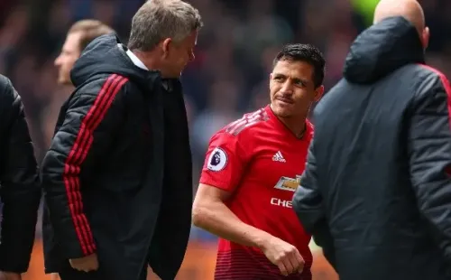 Solkjaer junto a Alexis Sánchez en el Manchester United (Getty Images)