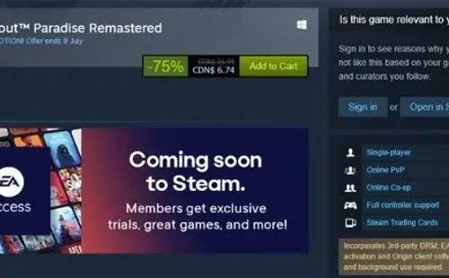Steam anuncia la llegada de EA Acces