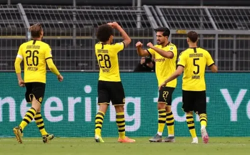 El Dortmund festeja ante el Hertha Berlín (Getty Images)