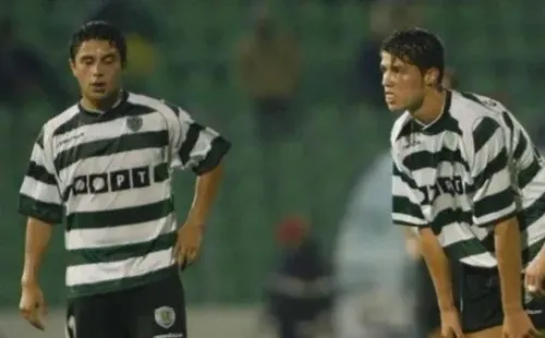 Rodrigo Tello junto a un joven Cristiano Ronaldo en el Sporting de Lisboa.