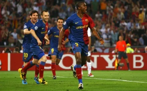 Samuel Eto’o junto a Iniesta, Messi y Xavi en un Barcelona inolvidable (Getty Images)