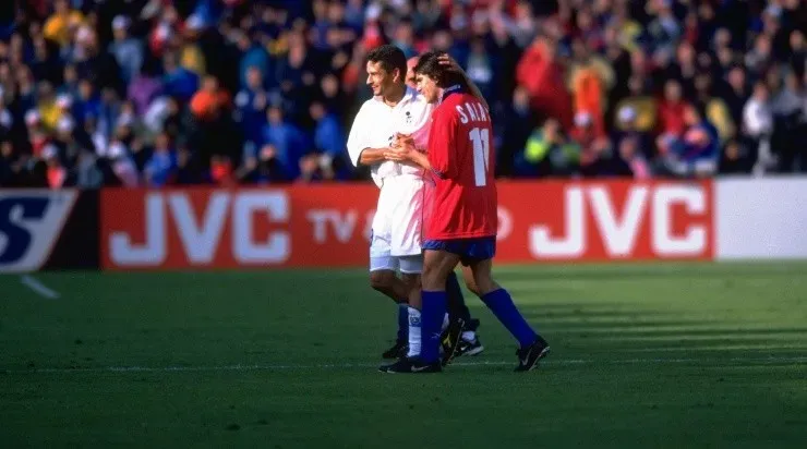 Roberto Baggio y Marcelo Salas, las figuras del 11 de junio de 1988 en Bordeaux: una postal para la historia (Getty)