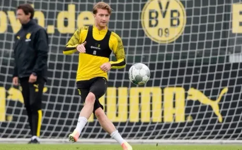 Emotivo entrenamiento tuvo el Borussia Dortmund esta semana, ya que Marco Reus, luego de una lesión, volvió a hacer trabajo futbolístico y podría ser la gran sorpresa de los visitantes este sábado. (Foto: Getty)