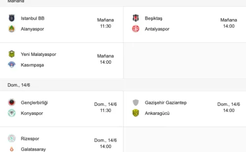Esta es la programación de la primera fecha de la Liga de Turquía en su regreso.