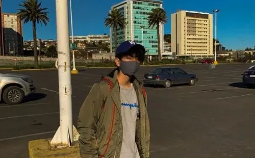Sebastián Cichero cuidándose del covid-19