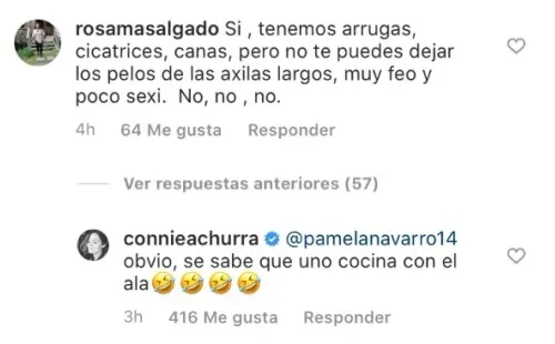 Las reacciones de Connie Achurra a los comentarios en Instagram. (3)