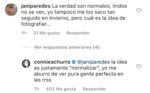 Las reacciones de Connie Achurra a los comentarios en Instagram. (4)