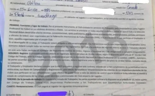Contrato de Juan Gonzalo Lorca en Magallanes