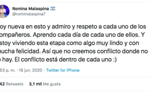 La otra reacción de la ex chica reality Romina Malaspina ante el escándalo.