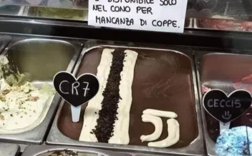 La algarabía de los residentes de Nápoles tras la final de la Copa de Italia quienes se viralizó en internet con un ingenioso helado llamado “Cristiano Ronaldo”, el cual no venden en copas haciendo alusión al recientefracaso del portugués en la final del torneo itálico.