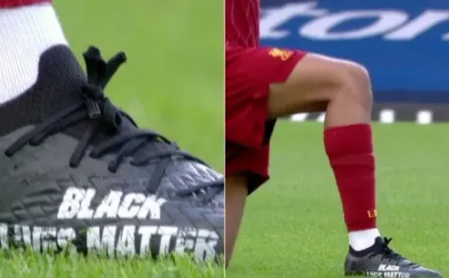 Los botines que ocupó el lateral en el regreso de Liverpool a las canchas en la Premier League.