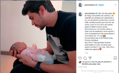 La publicación de Yamna Lobos para presentar a su hija, Agustina.