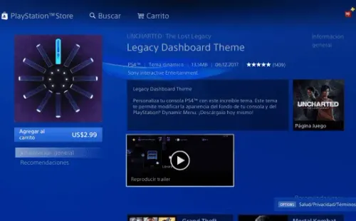 Tema legacy en PS Store