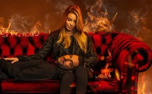 Tom Ellis yLauren German en una de las gráficas promocionales de “Lucifer”.