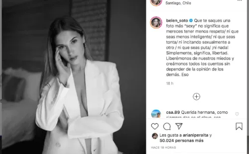 La potente publicación de Belén Soto en su Instagram.