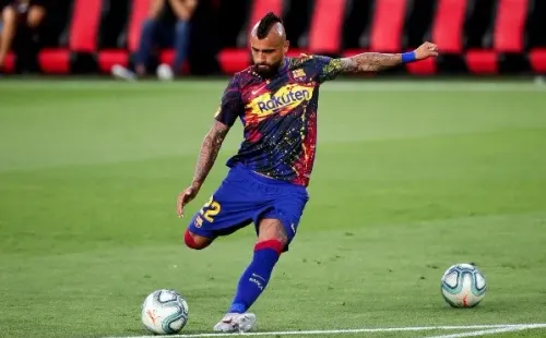 Arturo Vidal en el trabajo pre competitivo antes de enfrentar al Athletic (Getty Images)