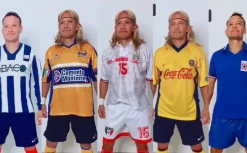 Hernández con la playera de Monterrey y Tigres, la alternativa de México, América y Cruz Azul