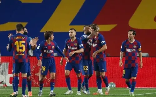 1-0 ganó en su último partido el Barcelona, con tanto de Iván Rakitic. El cuadro blaugrana no ha tenido su mejor rendimiento desde que volvió de cuarentena. (Foto: Getty)