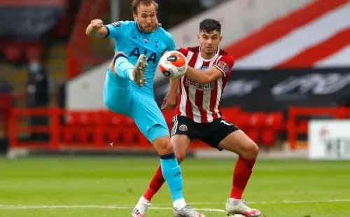 Kane anotó en tres ocasiones, pero dos de ellas fueron anuladas. Una por una polémica mano y la otra por falta en el área. Foto: Getty Images