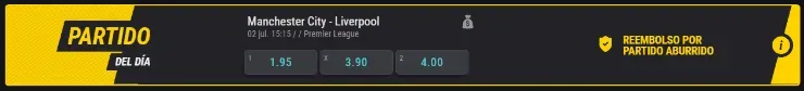 Estas son las cuotas para que te la juegues en el duelo del Liverpool con Manchester City por la Premier League.