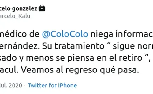 El mensaje del periodista Marcelo González sobre el futuro de Matías Fernández.