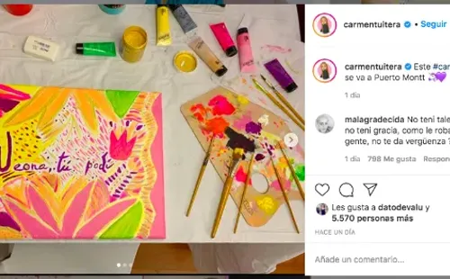 El cuadro de Carmen Tuitera que viajó a Puerto Montt.