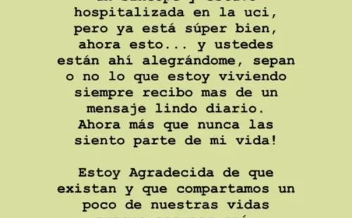 Daniela Castro agradeció el apoyo de sus seguidores, prometiendo que reactivará sus redes sociales tras este triste episodio.
