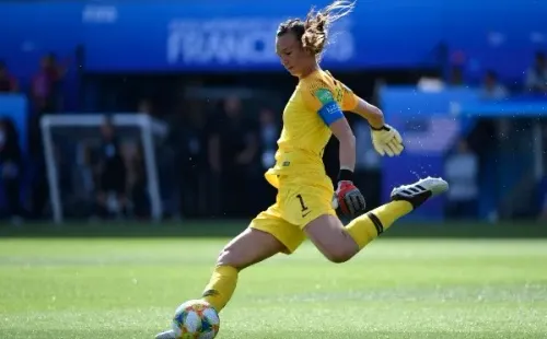 Christiane Endler fue la única representante de Chile en el festejo del aniversario 104 de la Conmebol. Foto: Getty Images