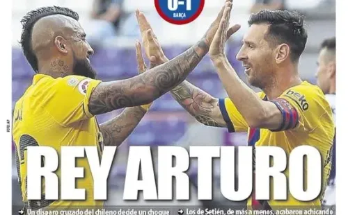 Arturo Vidal, el máximo protagonista del Barcelona, en la portada de MundoDeportivo.