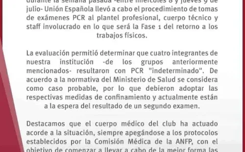 Comunicado de Unión Española