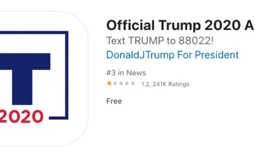 La valoración de la app de Trump es una de las más bajas.