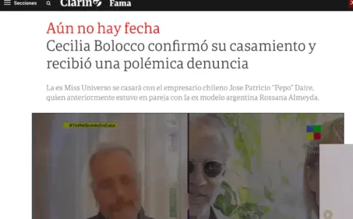 La nota de El Clarín sobre Cecilia Bolocco.