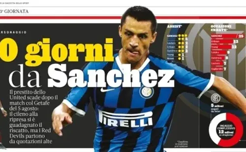 Alexis Sánchez encabeza la ofensiva del Inter después del receso, según el reporte de La Gazzetta dello Sport