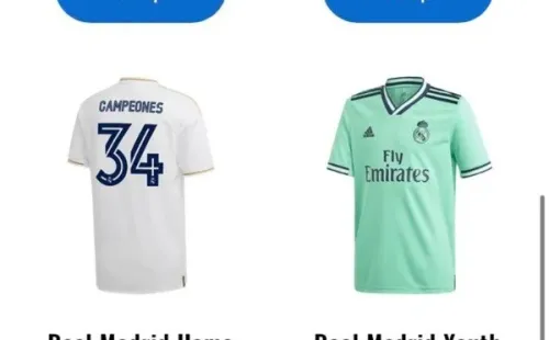Por error la tienda del Real Madrid puso la camiseta a la venta (Pantallazo)