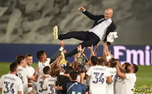 Zinedine Zidane celebró la obtención de su título número 11 al mando del Real Madrid.