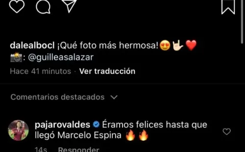 El comentario de Jaime Valdés sobre Marcelo Espina en el Instagram de DaleAlbo.
