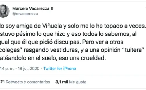 Marcela Vacarezza defiende a José Miguel Viñuela (1).