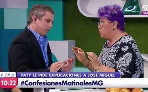 José Miguel Viñuela en una de las jugarretas junto a Patricia Maldonado.