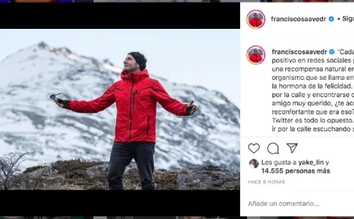 La liberadora publicación de Pancho Saavedra sobre Twitter, en Instagram.