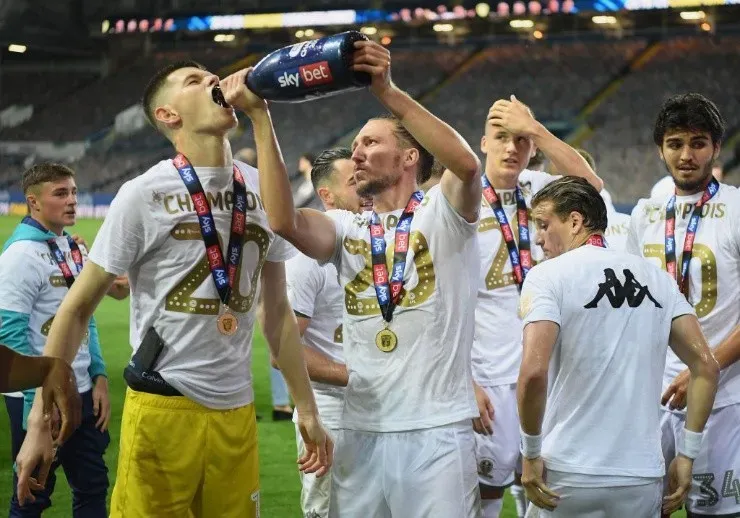 La semana de festejos no pareció ser problema para los jugadores, que se mandaron las champañas como si fuera agua.Foto: Getty Images